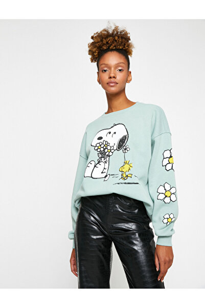 Koton Licencovaná mikina Snoopy s dlouhým rukávem a vnitřním fleecem