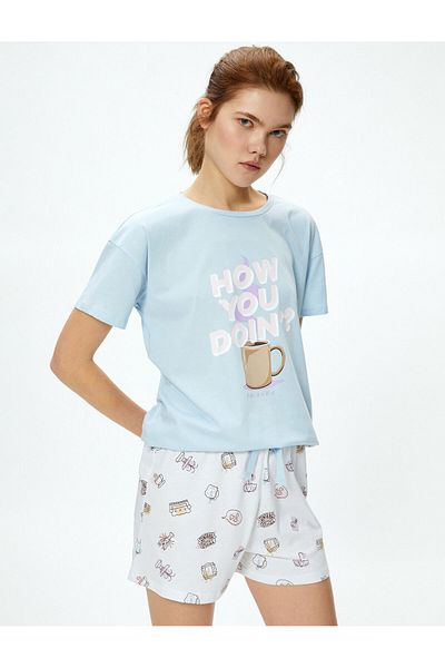 Koton Friends Pajama Set with Shorts Short Sleeve Licensed
