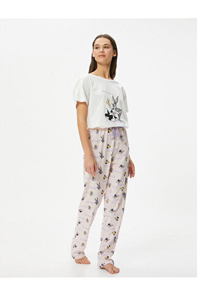 Koton Looney Tunes Licensed Set Pijama Printed Crew Neck Cotton