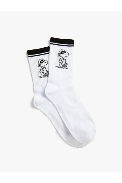 Koton Socks Embroidered White Men's