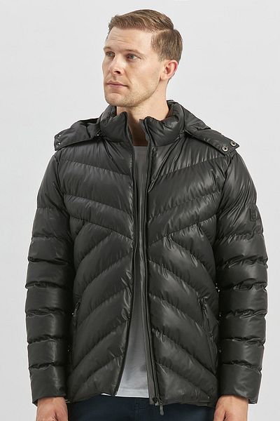İmza Черно яке Slim Fit Casual - Сваляща се качулка, Подплата, Пълнеж - 1007245151