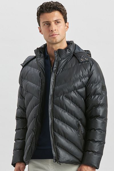İmza Тъмносиньо ежедневно яке Slim Fit - Сваляща се качулка и подплата, Пълнеж 1007245151