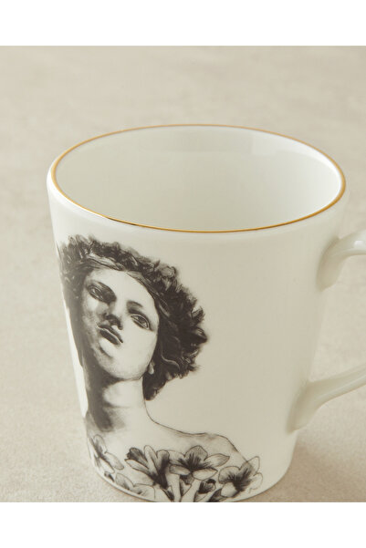 English Home Hera Porselen Kupa 255 ml Siyah - Beyaz