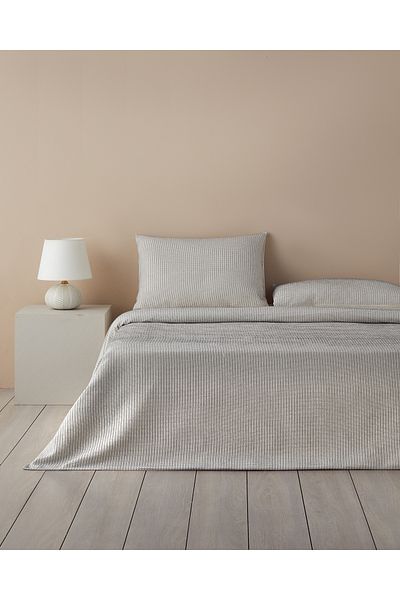 English Home Black Single Dotted Waffle Duvet Cover Set - Double Sided Yarn Painted 160X220 cm