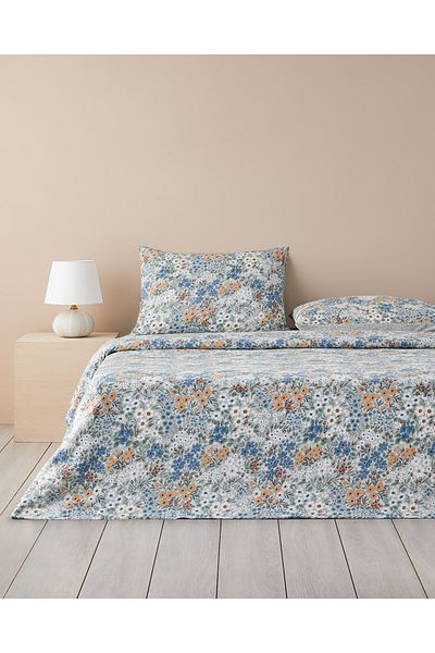 English Home Σετ Παπλωματοθήκη μονό Peaceful Flora Easy-Iron 160x220 cm Πράσινο