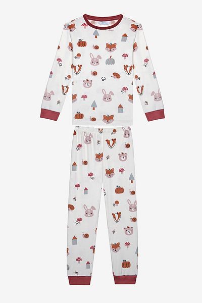 Penti Animal Off-White-Pyjama-Set für Mädchen