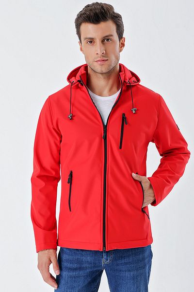İmza Light Red Hooded Lined Slim Fit Slim Fit Casual Coat1007235163