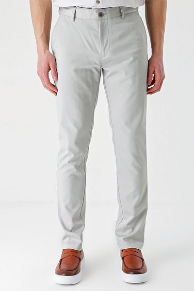 İmza Light Beige Gabardine Cotton Side Pocket Comfort Fit Relaxed Cut Casual Pants1003240113