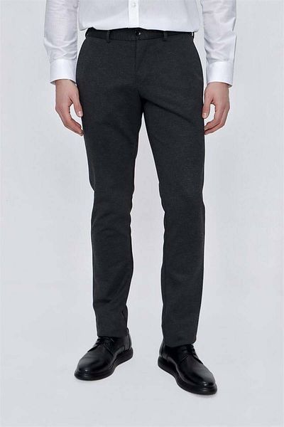 İmza Dark Anthracite Flexible Elastic Side Pocket Casual Slim Fit Trousers 1003225174