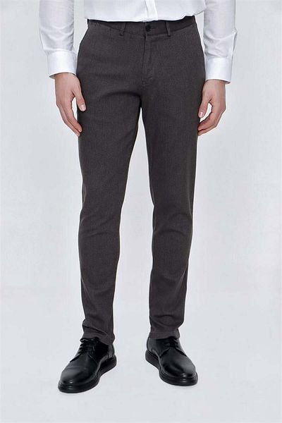 İmza Σκούρο χακί βαμβακερό παντελόνι Casual Slim Fit με πλαϊνές τσέπες 1003225173
