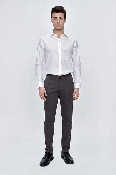 İmza Σκούρο χακί βαμβακερό παντελόνι Casual Slim Fit με πλαϊνές τσέπες 1003225173