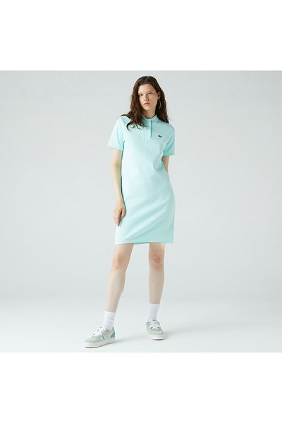 Lacoste Women's Regular Fit Short Sleeve Polo Neck Light Green Dress
