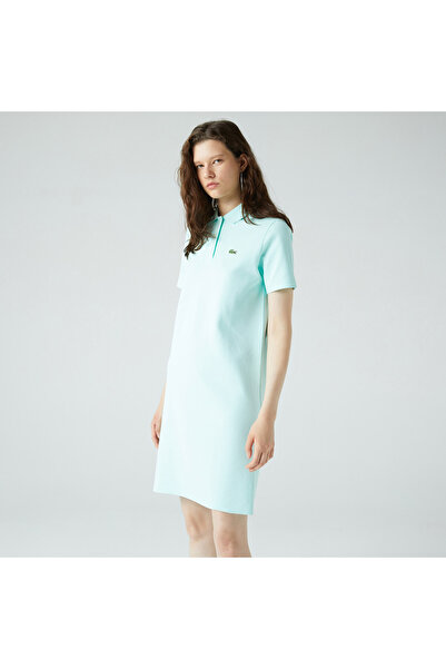 Lacoste Kadın Regular Fit Kısa Kollu Polo Yaka Açık Yeşil Elbise