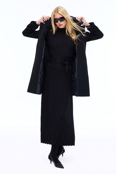 Perspective Mona Regular Fit Fake Sleeve Men's Collar Black Color Women's Coat