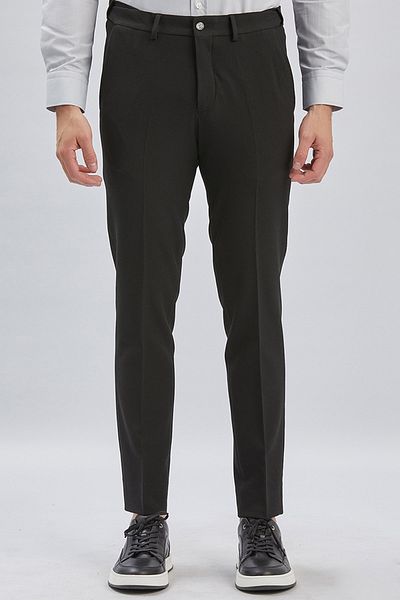 İmza Black Stretchy Elastic Side Pocket Casual Slim Fit Adjustable Belt Pants 1003240162