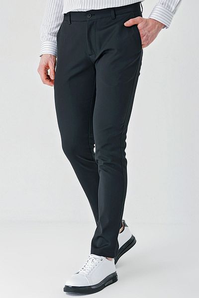İmza Black Cotton Side Pocket Casual Slim Fit Chino Pants 1003240156