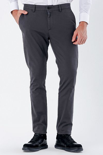 İmza Dark Anthracite Dobby 100% Cotton Side Pocket Slim Fit Slim Fit Casual Trousers 1003235117