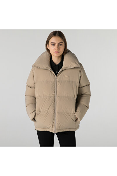 Lacoste Kadın Kapitone Bej Şişme Mont