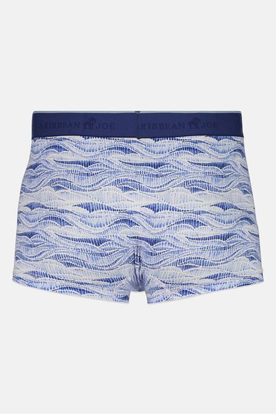 Caribbean Joe Men 3Pcs Tropical Waves Boxer Briefs, Navy Blue Combo