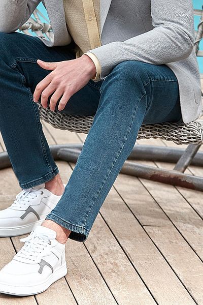 İmza Σκούρο χακί Gabardine 5 τσέπες Slim Fit Slim fit Casual τζιν τζιν παντελόνι 1023240150
