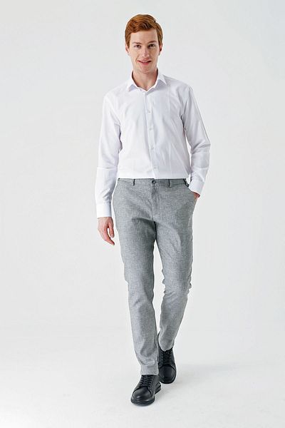 İmza Casual Comfort Fit Black Linen Jogger Pants - Side Pocket, Elastic 1003240159