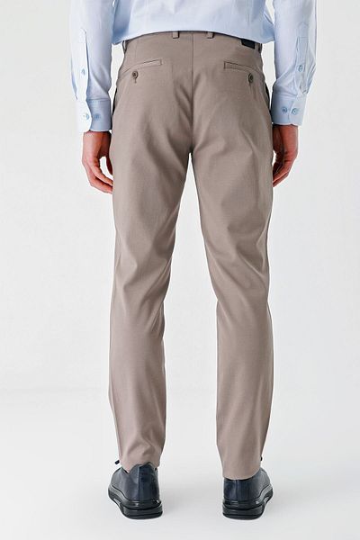 İmza Γκρι βαμβακερές πλαϊνές τσέπες Casual Slim Fit Chino παντελόνι 1003240156