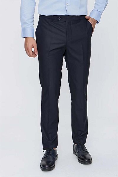 İmza Navy Blue Side Pocket Basic Slim Fit Trousers 1003220013