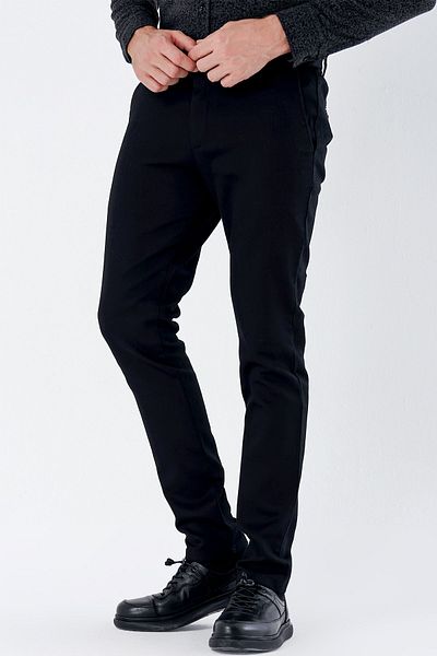 İmza Black Cotton Side Pocket Casual Slim Fit Chino Pants 1003235120