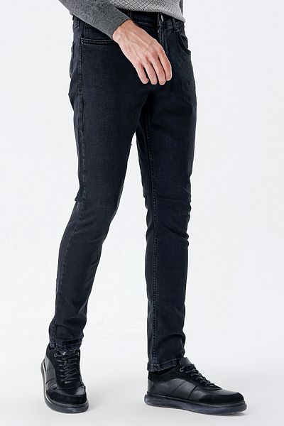 İmza Black Slim Fit Denim Trousers - Gabardine and Lycra Detailed, 5 Pockets, Casual Cut 1023235161
