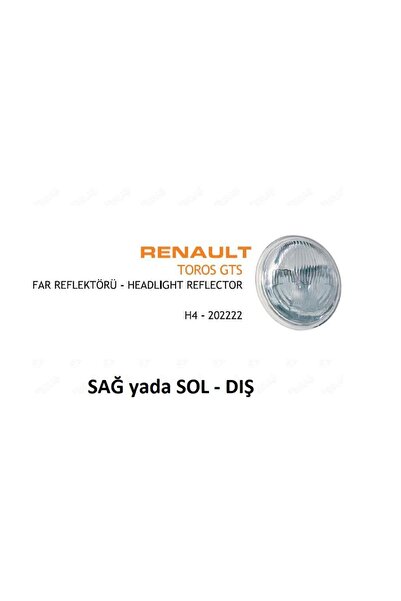 AYFAR Far Renault R12 Gts Ref.H1 Çerçevesiz İç