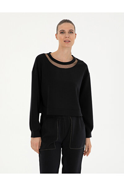 Pierre Cardin Black Crop Top Sweatshirt 50282634 -Vr046