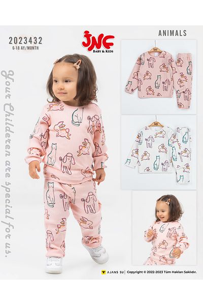 JNF kids Baby Girl Rabbit Patterned Double Set