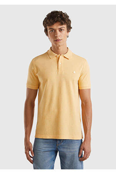 United Colors of Benetton Ανδρικό μπλουζάκι πόλο με κεντημένο λογότυπο 100% βαμβακερό στήθος