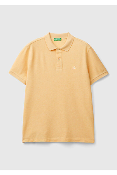 United Colors of Benetton Ανδρικό μπλουζάκι πόλο με κεντημένο λογότυπο 100% βαμβακερό στήθος