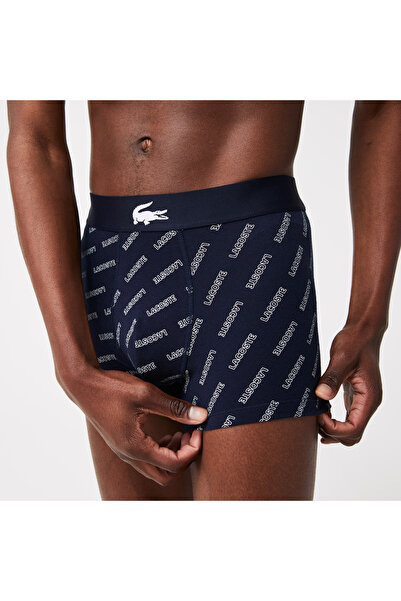 Lacoste Erkek Desenli 3'lü Lacivert Boxer