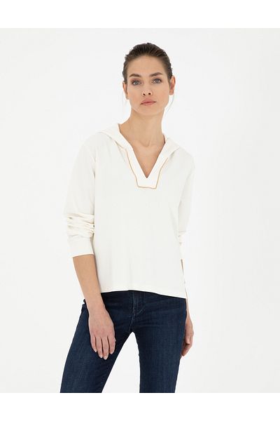 Pierre Cardin Ecru Regular Fit Sweatshirt 50282639 -Vr019