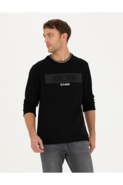 Pierre Cardin Siyah Regular Fit Bisiklet Yaka Sweatshirt 50279532-VR046