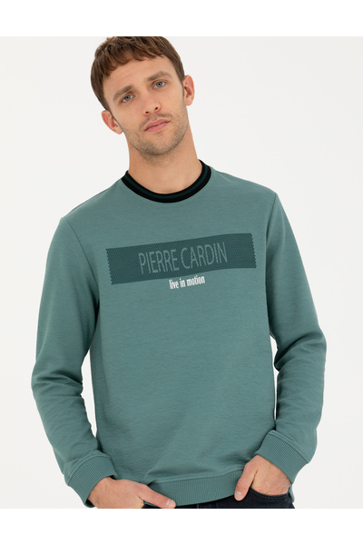 Pierre Cardin Yeşil Regular Fit Bisiklet Yaka Sweatshirt 50279532-VR054