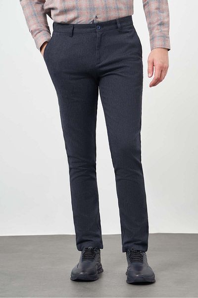 İmza Dark Navy Cotton Side Pocket Casual Slim Fit Chino Pants 1003245162