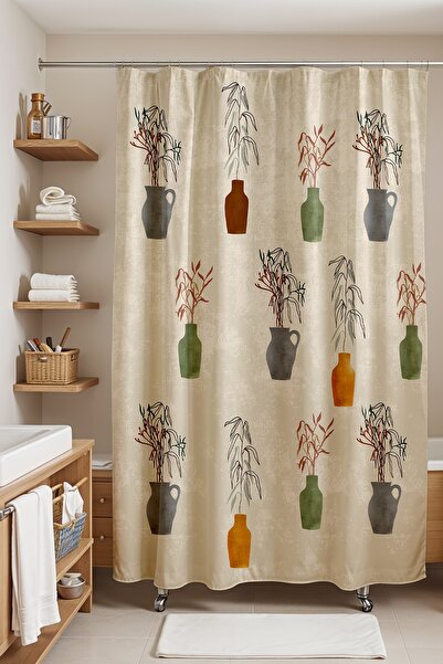 EVPANYA Perdele de baie cu model de frunze boeme colorate - 175x200cm perdea ...