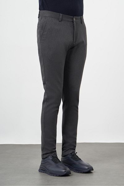 İmza Dark Anthracite Cotton Side Pocket Casual Slim Fit Chino Pants 1003245162