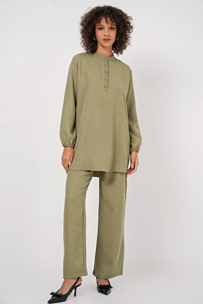 Bigdart Çağla - 6678 vászon tunika és nadrág kétrészes szett