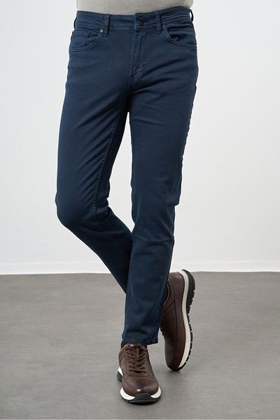 İmza Dark Navy Cotton 5 Pocket Casual Slim Fit 5 Pocket Pants 1003245318