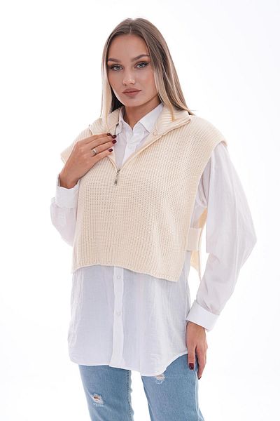 ŞİMAL Women's Half Zip Knitwear Knitted Sweater 245167   -