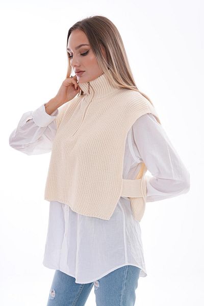 ŞİMAL Women's Half Zip Knitwear Knitted Sweater 245167   -