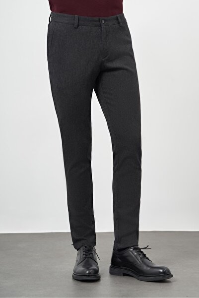 İmza Black Cotton Side Pocket Casual Slim Fit Chino Trousers 1003245162