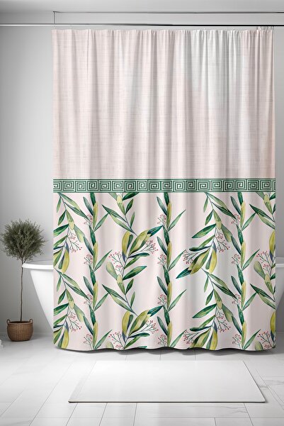 EVPANYA Zavjesa za kupatilo, botanička zavjesa od jute Sa deznom za tuš, zavj...