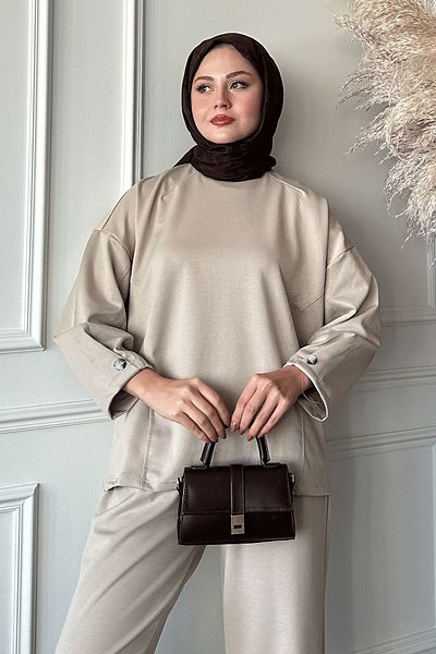 InStyle Σετ μανίκια και Paja σε μπεζ χρώμα