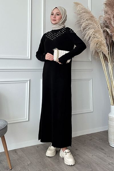 InStyle Black Pearl Knitwear Dress