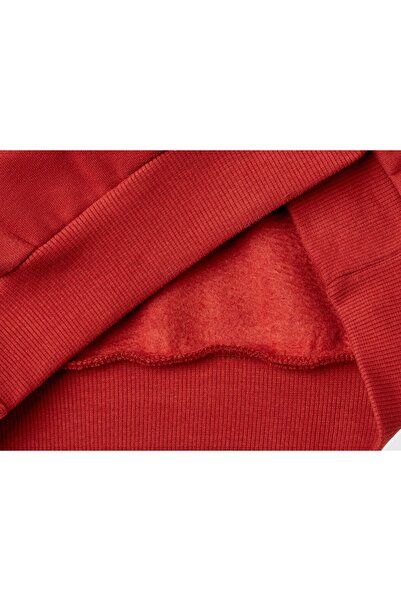 United Colors of Benetton Момчешки суитшърт с качулка и лого с кенгуров джоб отпред и канела